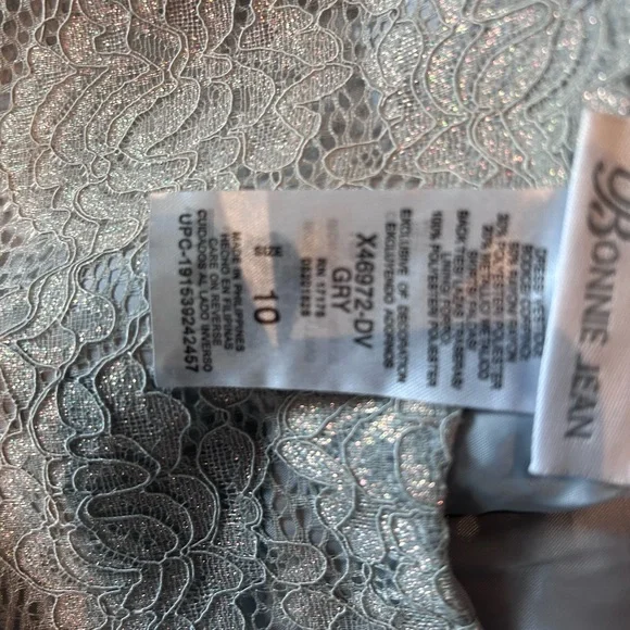 Lot of Formal Dresses size 10 - Aqua, Gray, Black, and light pink metallic - Picture 4 of 6